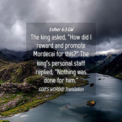 Picture 04 - Esther 6:3 GW - The king asked, “How did I reward and promote - Bible Verse Picture