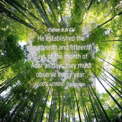 Picture 04 - Esther 9:21 GW - He established the fourteenth and fifteenth days - Bible Verse Picture