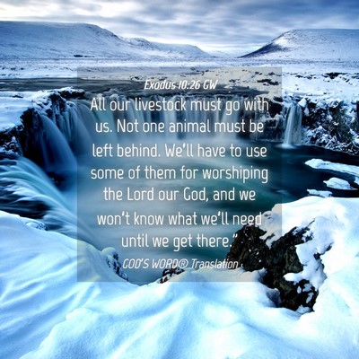 Picture 04 - Exodus 10:26 GW - All our livestock must go with us. Not one animal - Bible Verse Picture