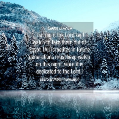 Picture 04 - Exodus 12:42 GW - That night the Lord kept watch to take them out - Bible Verse Picture