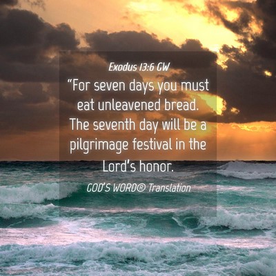 Picture 04 - Exodus 13:6 GW - “For seven days you must eat unleavened bread. - Bible Verse Picture