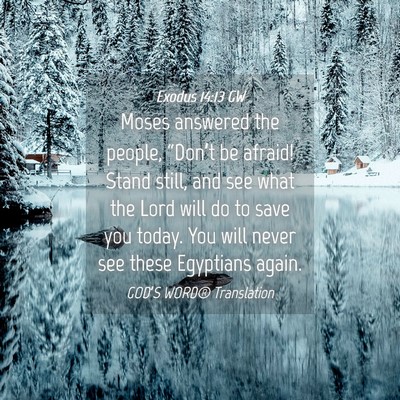 Picture 04 - Exodus 14:13 GW - Moses answered the people, “Don’t be afraid! - Bible Verse Picture