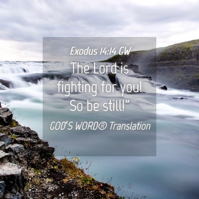 Picture 04 - Exodus 14:14 GW - The Lord is fighting for you! So be - Bible Verse Picture