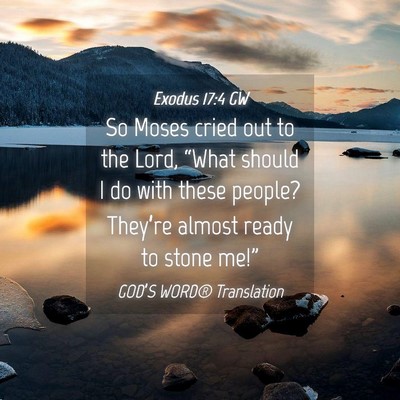 Picture 04 - Exodus 17:4 GW - So Moses cried out to the Lord, “What should I - Bible Verse Picture