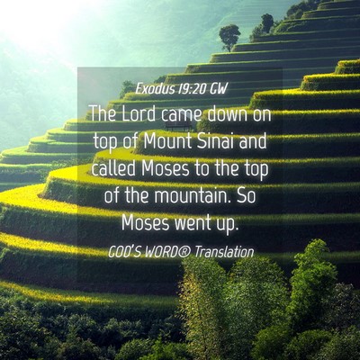 Picture 04 - Exodus 19:20 GW - The Lord came down on top of Mount Sinai and - Bible Verse Picture