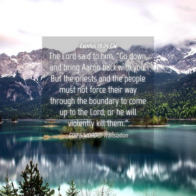 Picture 04 - Exodus 19:24 GW - The Lord said to him, “Go down, and bring Aaron - Bible Verse Picture