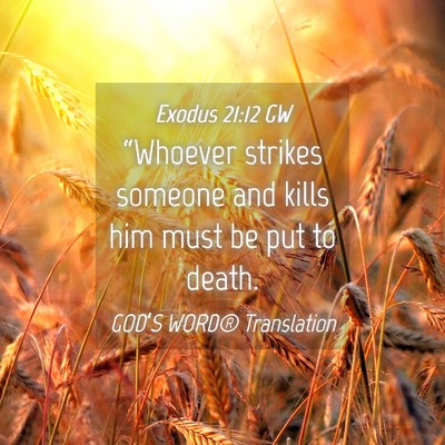 Picture 04 - Exodus 21:12 GW - “Whoever strikes someone and kills him must be - Bible Verse Picture