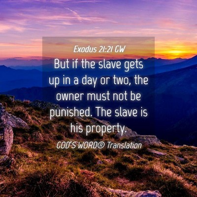 Picture 04 - Exodus 21:21 GW - But if the slave gets up in a day or two, the - Bible Verse Picture