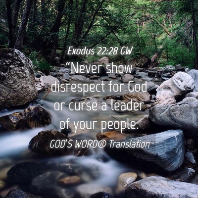 Picture 04 - Exodus 22:28 GW - “Never show disrespect for God or curse a - Bible Verse Picture