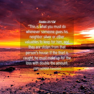 Picture 04 - Exodus 22:7 GW - “This is what you must do whenever someone - Bible Verse Picture