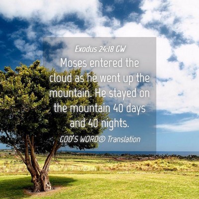 Picture 04 - Exodus 24:18 GW - Moses entered the cloud as he went up the - Bible Verse Picture