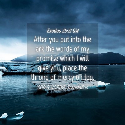 Picture 04 - Exodus 25:21 GW - After you put into the ark the words of my - Bible Verse Picture