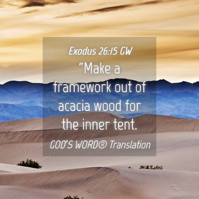Picture 04 - Exodus 26:15 GW - “Make a framework out of acacia wood for the - Bible Verse Picture