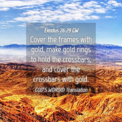 Picture 04 - Exodus 26:29 GW - Cover the frames with gold, make gold rings to - Bible Verse Picture