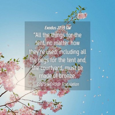 Picture 04 - Exodus 27:19 GW - “All the things for the tent, no matter how - Bible Verse Picture