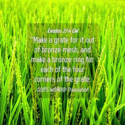 Picture 04 - Exodus 27:4 GW - “Make a grate for it out of bronze mesh, and - Bible Verse Picture