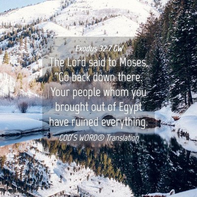 Picture 04 - Exodus 32:7 GW - The Lord said to Moses, “Go back down there. - Bible Verse Picture