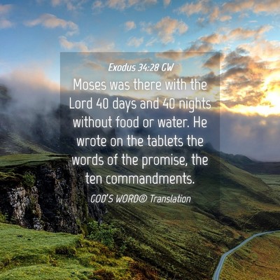 Picture 04 - Exodus 34:28 GW - Moses was there with the Lord 40 days and 40 - Bible Verse Picture