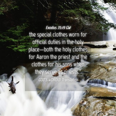 Picture 04 - Exodus 35:19 GW - the special clothes worn for official duties in - Bible Verse Picture