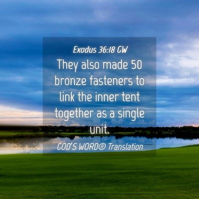Picture 04 - Exodus 36:18 GW - They also made 50 bronze fasteners to link the - Bible Verse Picture