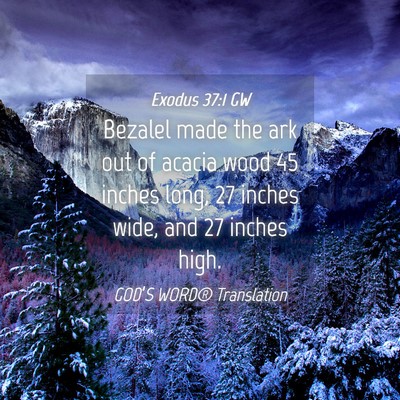 Picture 04 - Exodus 37:1 GW - Bezalel made the ark out of acacia wood 45 inches - Bible Verse Picture