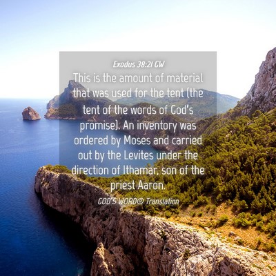Picture 04 - Exodus 38:21 GW - This is the amount of material that was used for - Bible Verse Picture