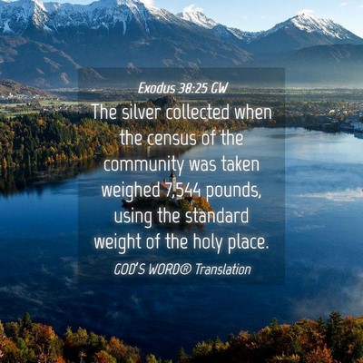 Picture 04 - Exodus 38:25 GW - The silver collected when the census of the - Bible Verse Picture
