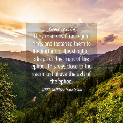 Picture 04 - Exodus 39:20 GW - They made two more gold rings and fastened them - Bible Verse Picture
