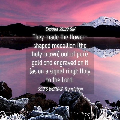 Picture 04 - Exodus 39:30 GW - They made the flower-shaped medallion (the holy - Bible Verse Picture