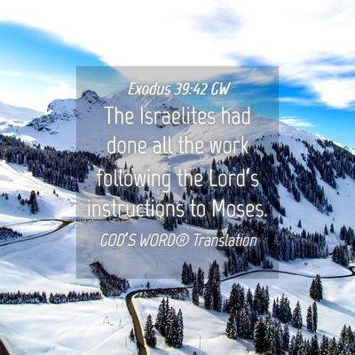 Picture 04 - Exodus 39:42 GW - The Israelites had done all the work following - Bible Verse Picture