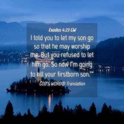 Picture 04 - Exodus 4:23 GW - I told you to let my son go so that he may - Bible Verse Picture
