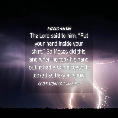 Picture 04 - Exodus 4:6 GW - The Lord said to him, “Put your hand inside - Bible Verse Picture