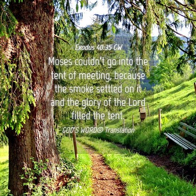 Picture 04 - Exodus 40:35 GW - Moses couldn’t go into the tent of meeting, - Bible Verse Picture