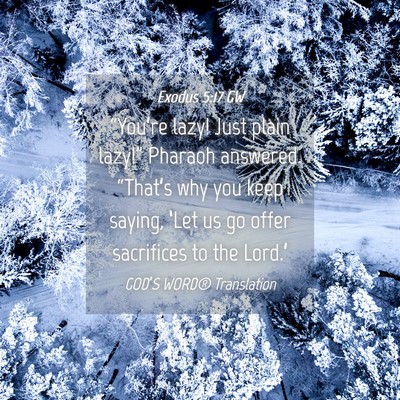 Picture 04 - Exodus 5:17 GW - “You’re lazy! Just plain lazy!” Pharaoh - Bible Verse Picture
