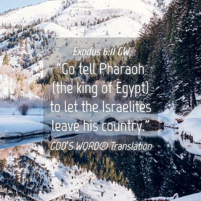 Picture 04 - Exodus 6:11 GW - “Go tell Pharaoh (the king of Egypt) to let the - Bible Verse Picture