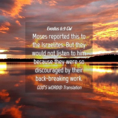 Picture 04 - Exodus 6:9 GW - Moses reported this to the Israelites. But they - Bible Verse Picture