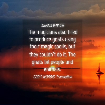 Picture 04 - Exodus 8:18 GW - The magicians also tried to produce gnats using - Bible Verse Picture