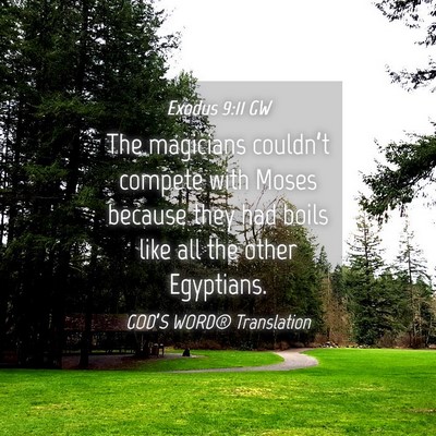 Picture 04 - Exodus 9:11 GW - The magicians couldn’t compete with Moses - Bible Verse Picture