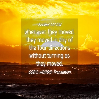 Picture 04 - Ezekiel 1:17 GW - Whenever they moved, they moved in any of the - Bible Verse Picture
