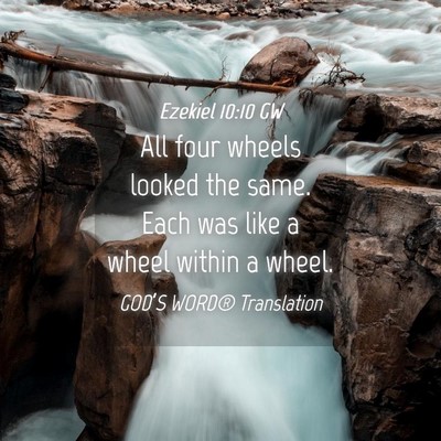 Picture 04 - Ezekiel 10:10 GW - All four wheels looked the same. Each was like a - Bible Verse Picture