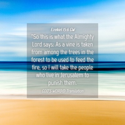 Picture 04 - Ezekiel 15:6 GW - “So this is what the Almighty Lord says: As a - Bible Verse Picture
