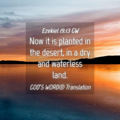 Picture 04 - Ezekiel 19:13 GW - Now it is planted in the desert, in a dry and - Bible Verse Picture