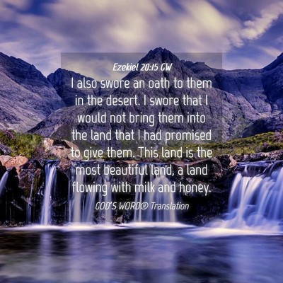 Picture 04 - Ezekiel 20:15 GW - I also swore an oath to them in the desert. I - Bible Verse Picture