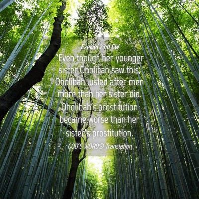 Picture 04 - Ezekiel 23:11 GW - “Even though her younger sister Oholibah saw - Bible Verse Picture