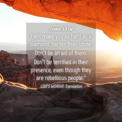 Picture 04 - Ezekiel 3:9 GW - I will make you as hard as a diamond, harder than - Bible Verse Picture