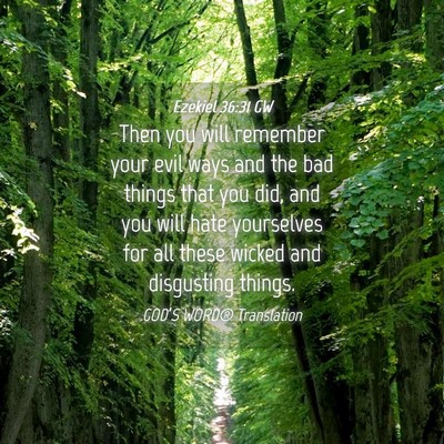 Picture 04 - Ezekiel 36:31 GW - Then you will remember your evil ways and the bad - Bible Verse Picture