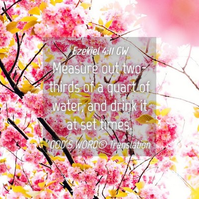 Picture 04 - Ezekiel 4:11 GW - Measure out two-thirds of a quart of water, and - Bible Verse Picture