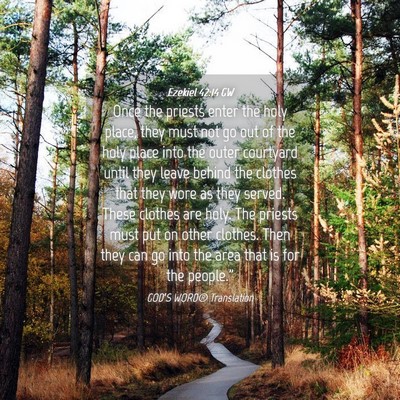 Picture 04 - Ezekiel 42:14 GW - Once the priests enter the holy place, they must - Bible Verse Picture