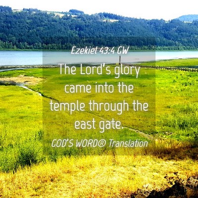 Picture 04 - Ezekiel 43:4 GW - The Lord’s glory came into the temple through - Bible Verse Picture