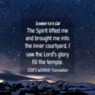 Picture 04 - Ezekiel 43:5 GW - The Spirit lifted me and brought me into the - Bible Verse Picture